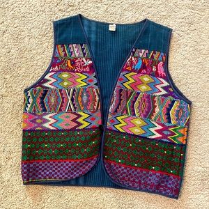 Vintage woven Guatemalan vest